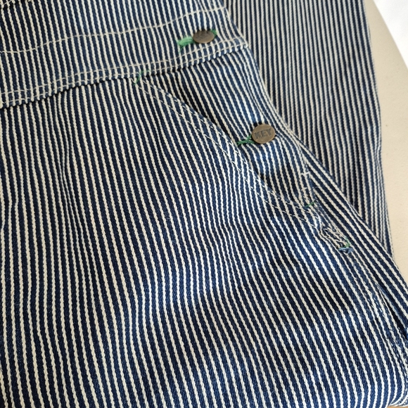 Key Imperial Pinstripe Denim Bib Pocket Overalls Button Fly  - Size 34/34 - Picture 8 of 16